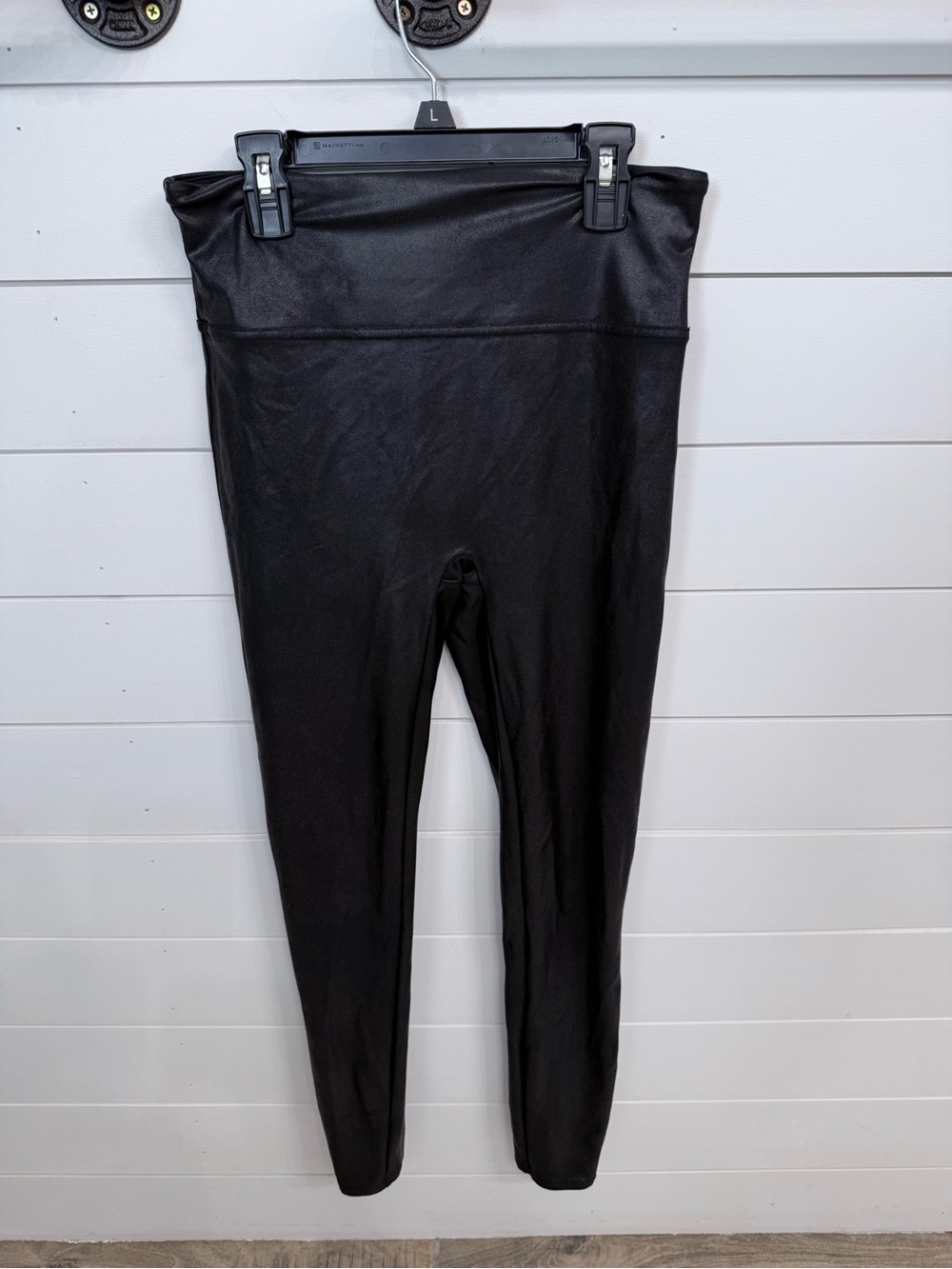 SPANX Black Faux Leather Shaping Leggings